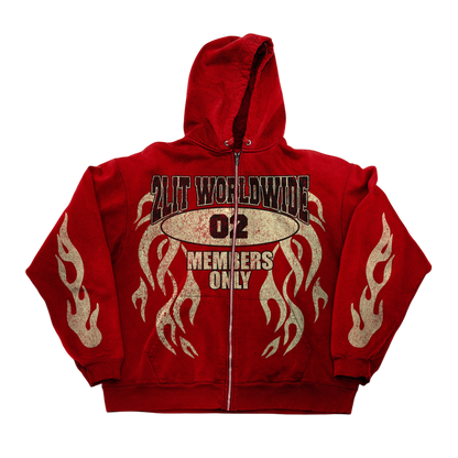 Members Only Zip Hoodie (Red)