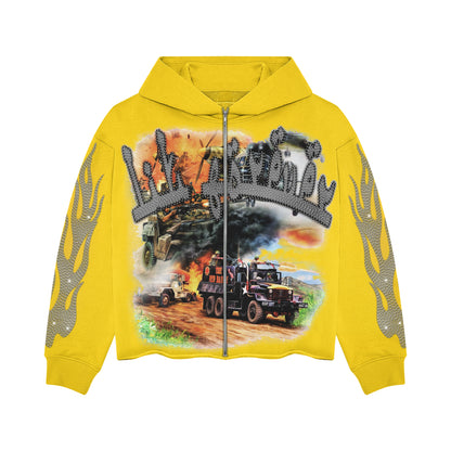 2Lit Taliban Rhinestone Hoodie (Yellow)